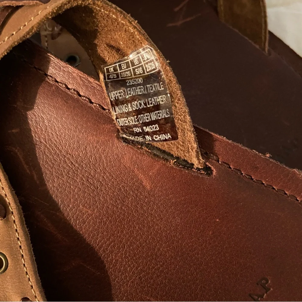 Gap Brown Leather Flip Flops